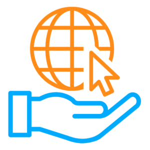 Graphic of web globe being lifted to represent SEO and raising search rankings
