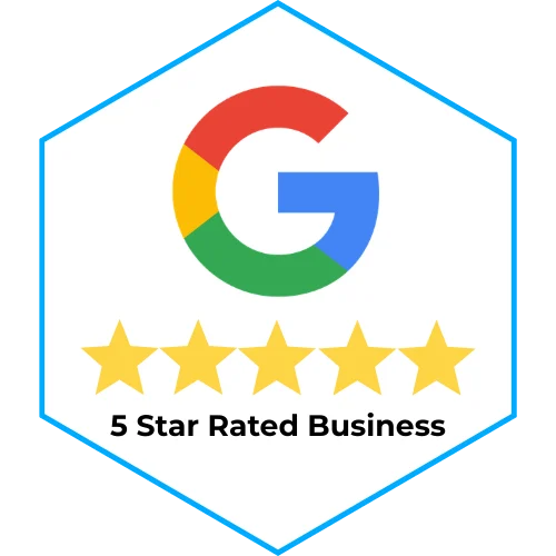 5 star business ratings on Google badge